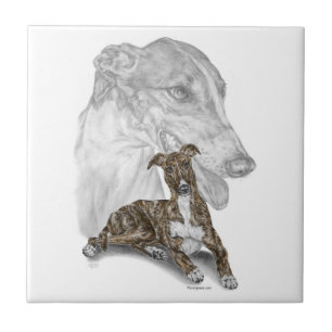 Brindle Greyhound Dog Art Fliese