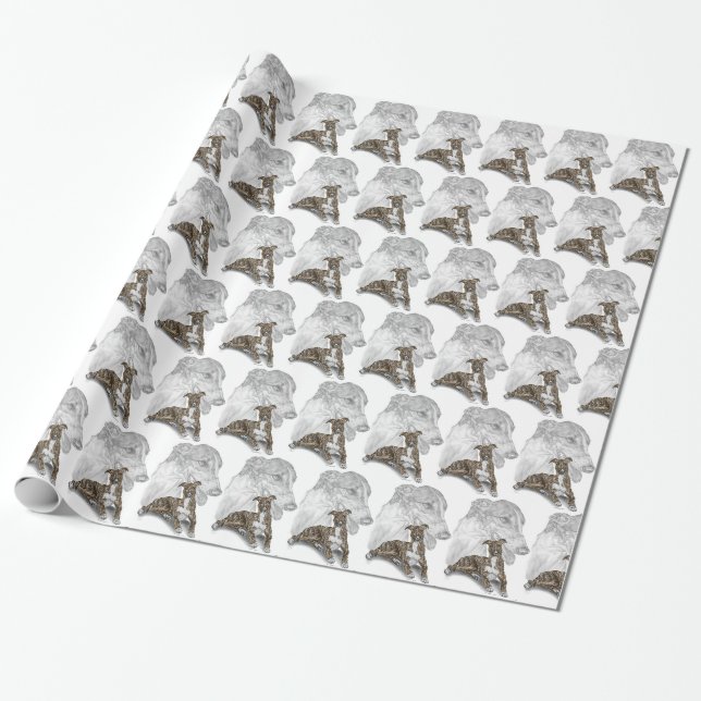 Brindle Greyhound Dog Art Geschenkpapier (Ungerollt)