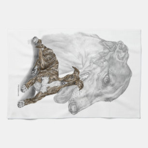Brindle Greyhound Dog Art Geschirrtuch