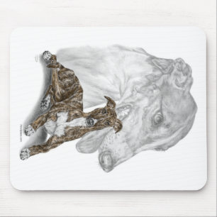 Brindle Greyhound Dog Art Mousepad