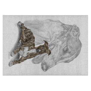 Brindle Greyhound Dog Art Schneidebrett
