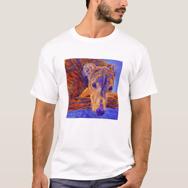 Brindle Greyhound - Light T - Shirt - "Ace" (Vorderseite)