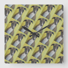 Brindle Greyhound Wall Clock Quadratische Wanduhr
