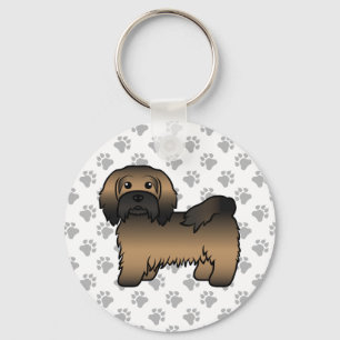 Brindle Havanese Cute Cartoon Dog Illustration Schlüsselanhänger
