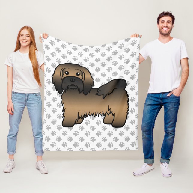 Brindle Havanese Niedlich Cartoon Dog Illustration Fleecedecke (Beispiel)