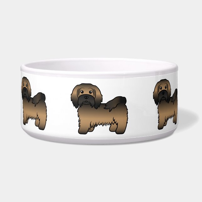 Brindle Havanese Niedlich Cartoon Dog Illustration Napf (Vorderseite)