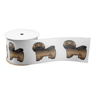 Brindle Havanese Niedlich Cartoon Dog Illustration Satinband