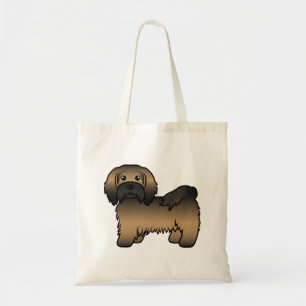 Brindle Havanese Niedlich Cartoon Dog Illustration Tragetasche