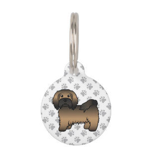 Brindle Havanese Niedlich Cartoon Dog & Pet's Info Haustiermarke