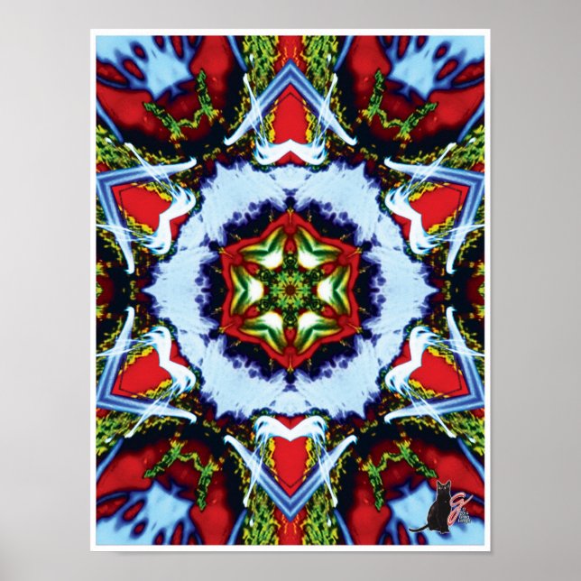Brindle Kinetic Collage Kaleidoscope Poster (Vorne)