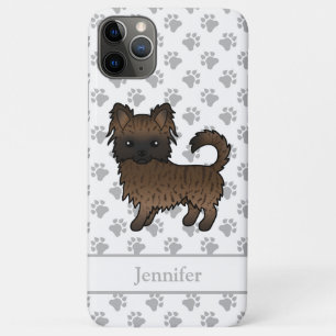 Brindle Long Coat Chihuahua Cartoon Dog & Name Case-Mate iPhone Hülle