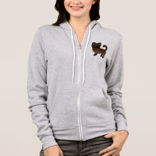 Brindle Long Coat Chihuahua Niedlicher Cartoon Dog Hoodie