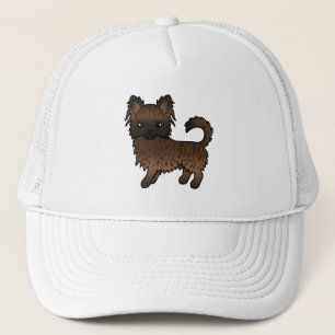 Brindle Long Coat Chihuahua Niedlicher Cartoon Dog Truckerkappe