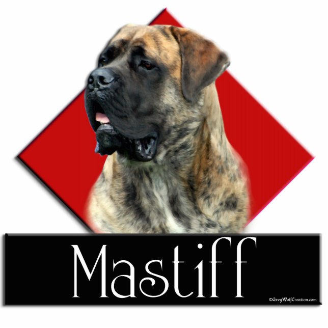 Brindle Mastiff Diamond Skulptur Freistehende Fotoskulptur (Vorne)