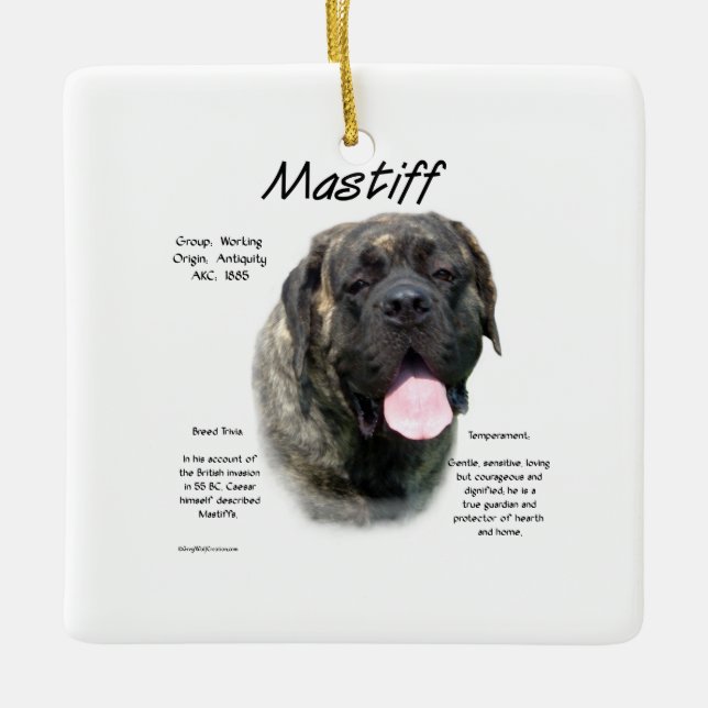 Brindle Mastiff History Keramikornament (Vorderseite)