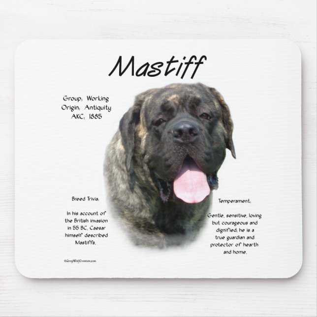 Brindle Mastiff History Mousepad (Vorne)