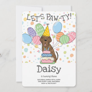 Brindle Neapolitan Mastiff Hund Geburtstag Einladung