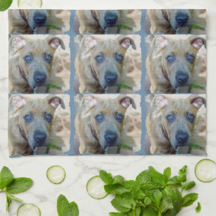Brindle Pit Bull Puppy von Shirley Taylor Handtuch