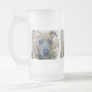 Brindle Pit Bull Puppy von Shirley Taylor Mattglas Bierglas