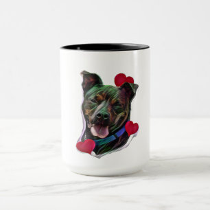 Brindle Pit Bull Staffordshire Herz Tasse
