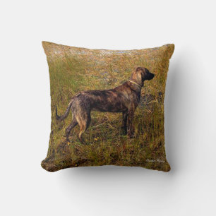Brindle Plott Hound in Marsh Throw Kissen
