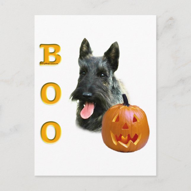 Brindle Scottish Terrier Boo Postkarte (Vorderseite)