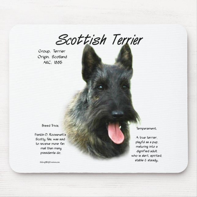 Brindle Scottish Terrier History Mousepad (Vorne)