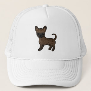 Brindle Smooth Coat Chihuahua Niedlicher Cartoon D Truckerkappe