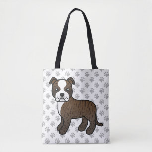 Brindle- und Weißer Staffordshire-Bullterrier-Hund