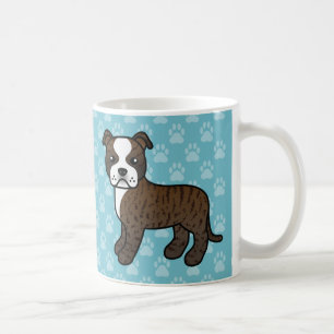 Brindle und White Staffordshire Bull Terrier Tasse