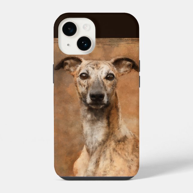 Brindle Whippet Dog iPhone Hülle (Rückseite)