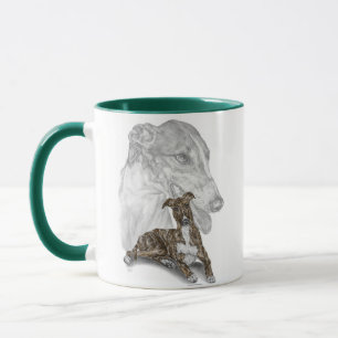 Brindle Windhund-Hundekunst Tasse