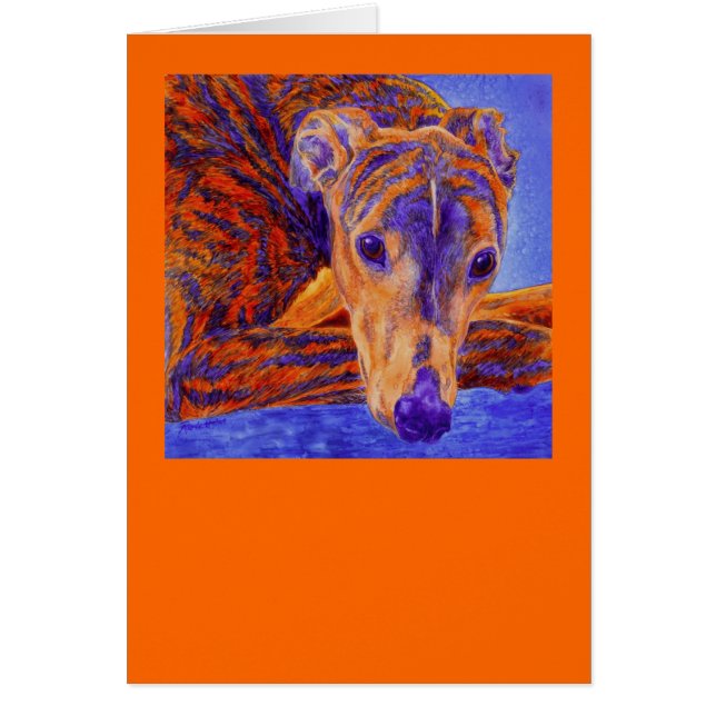 Brindle Windhund-Karte #2 - "As " (Vorne)