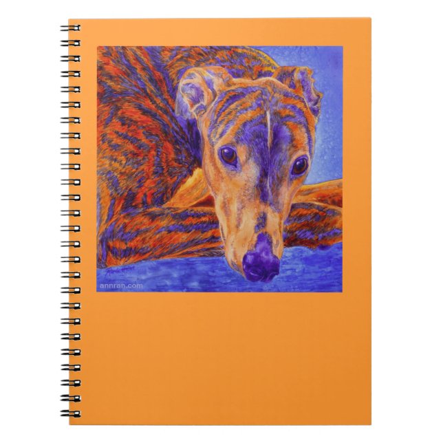 Brindle Windhund-Notizbuch - "As " Notizblock (Vorderseite)