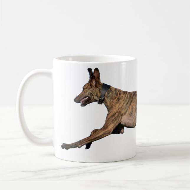 Brindled Lurcher-Windhund Tasse (Links)