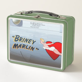 Briney Marlin B-24 Nasenkunst (Vintage Rumpf) Metall Brotdose