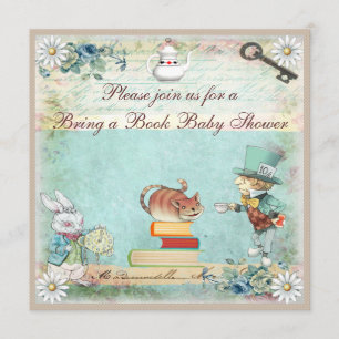 Bring a Book Alice im Wunderland Baby Shower Einladung