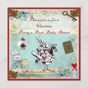 Bring a Book Alice im Wunderland Weihnachts-Baby-P Einladung