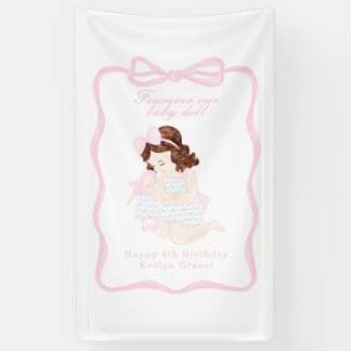 Bring a Doll Geburtstag Preppy Grandmillennial Banner