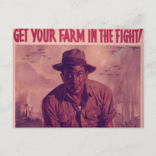 Bring deine Farm in den Kampf - Vintage Postkarte