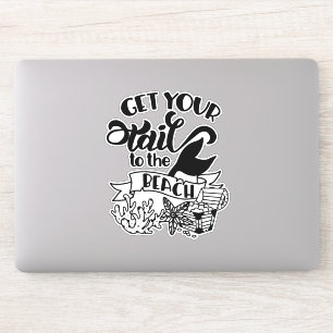 Bring deinen Meerjungfrauenschwanz zum Strand Funn Aufkleber