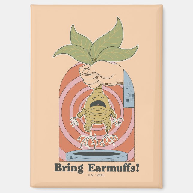 "Bring Earmuffs!" schreiende Mandrake-Grafik Magnet (Vorderseite)