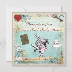 Bring ein Buch Alice im Wunderland Baby Shower Einladung