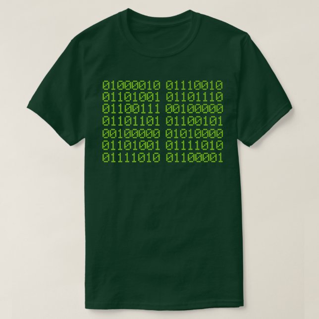 BRING ME PIZZA in Binärkode für Gamer und Programm T-Shirt (Design vorne)