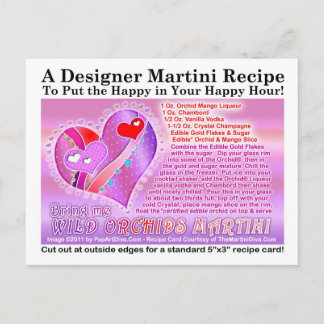 Bring Me Wild Orchids Valentine's Day Martini Card Feiertagspostkarte