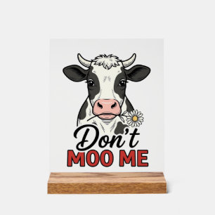 Bring mich nicht zum Lachen Kuh Vintage Gravur Acrylschild