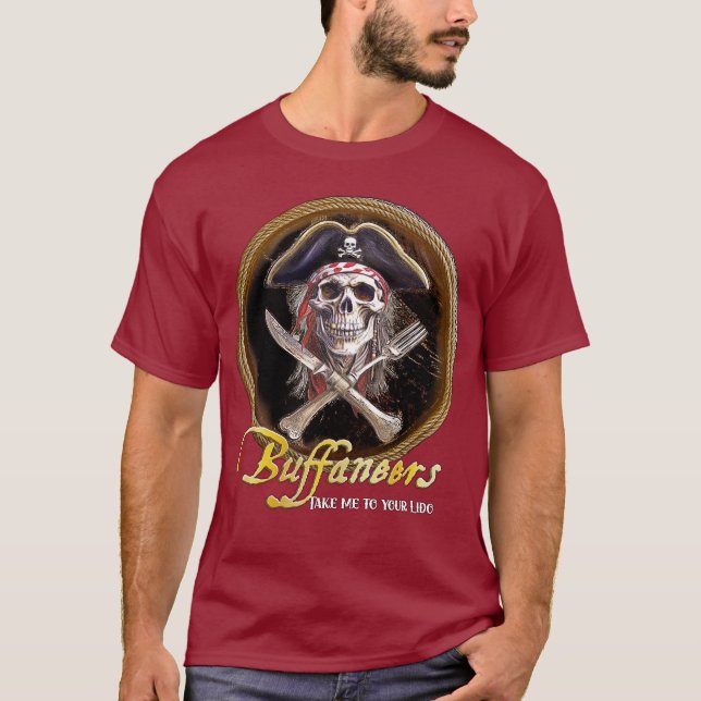 "Bring mich zu deinem Lido" Buffaneer Pirate T-Shirt (Vorderseite)