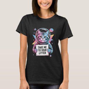 Bring mich zu deinem Wurf Lustige Katze UFO Alien T-Shirt