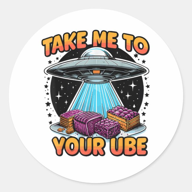 Bring mich zu deiner Ube Runder Aufkleber (Vorderseite)