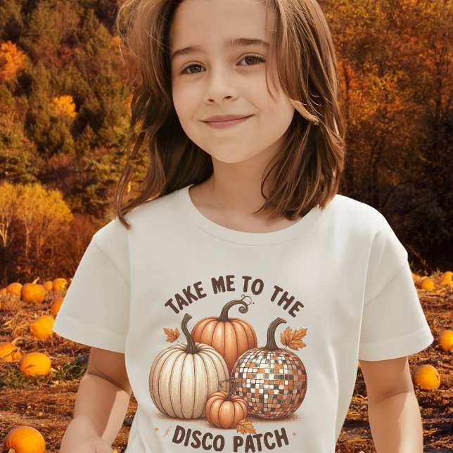 Bring mich zu den Wasserfarbenfallkindern des Disc T-Shirt (Take me to the Disco Patch watercolor fall kids T-Shirt)